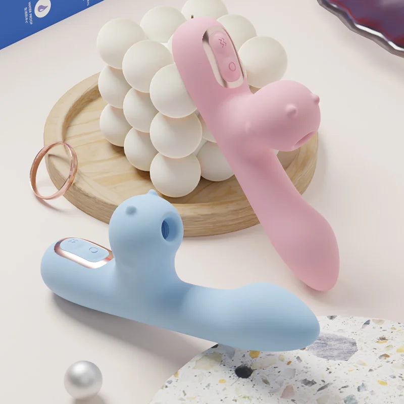 Silicon Rabbit Dildo with Suction Function Waterproof