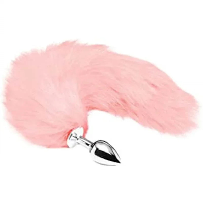 Anal Butt Plug Fur Tail Metal Stainless Steel