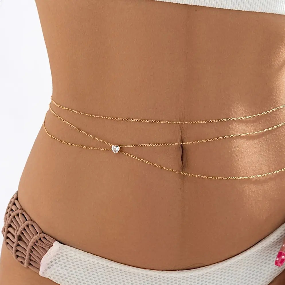 New Yorker - Multilayer Rhinestone Belly Belt Waist Chain