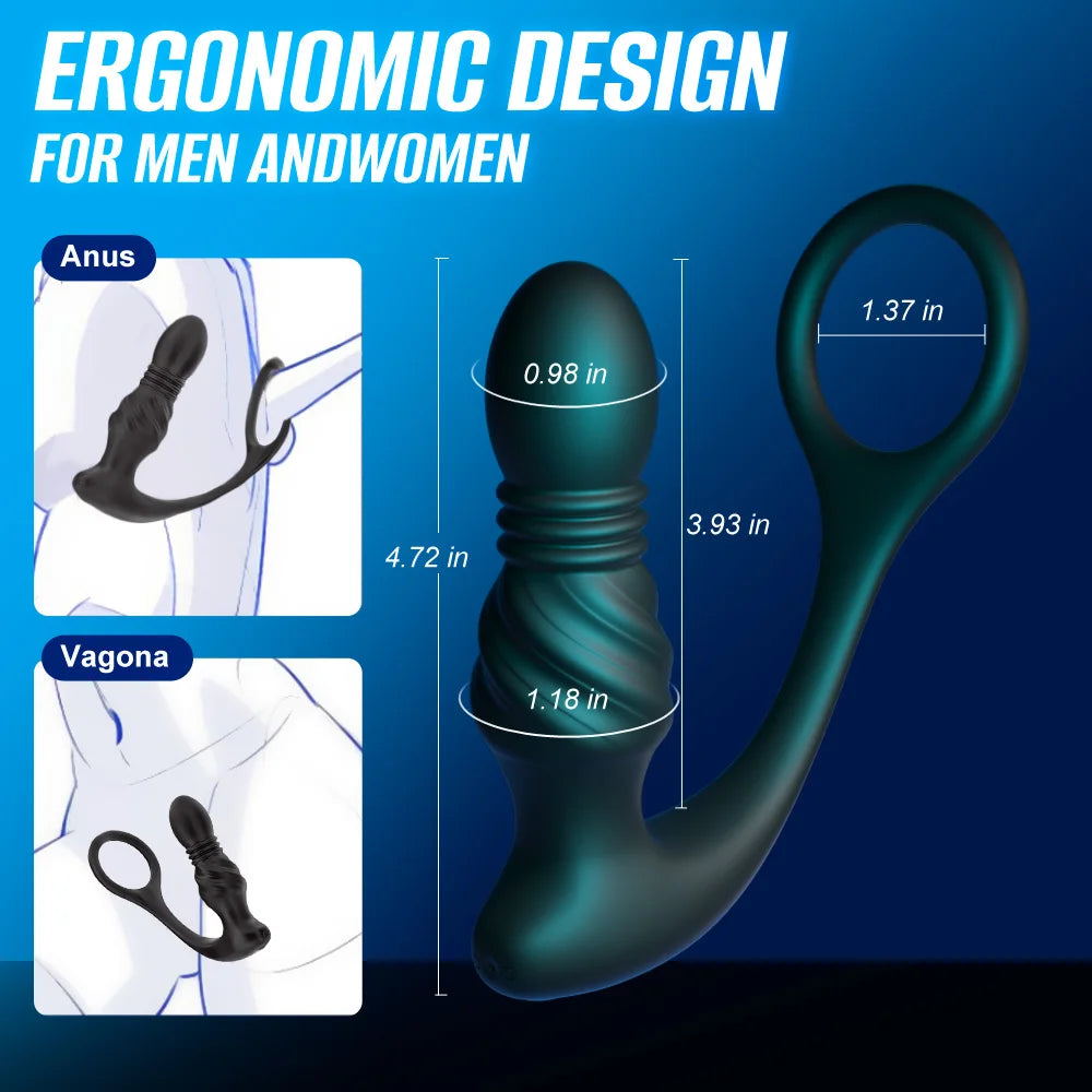 Thrusting Prostate Massager and Cock Ring