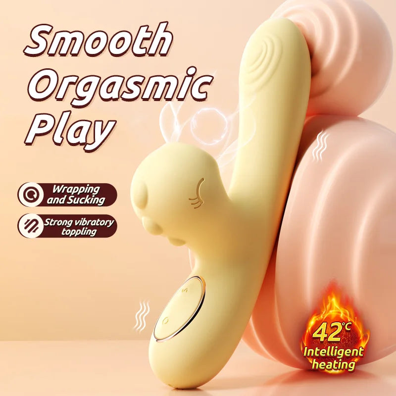 Silicon Rabbit Dildo with Suction Function Waterproof