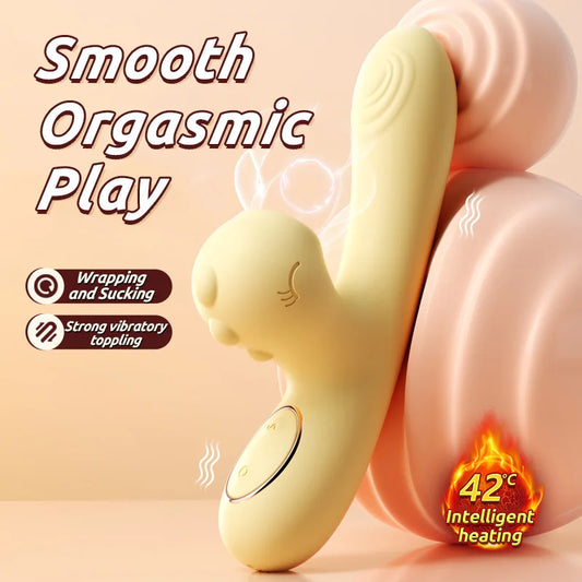 Silicon Rabbit Dildo with Suction Function Waterproof