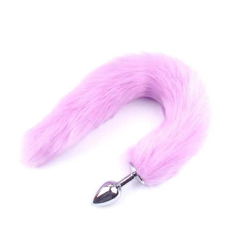 Anal Butt Plug Fur Tail Metal Stainless Steel