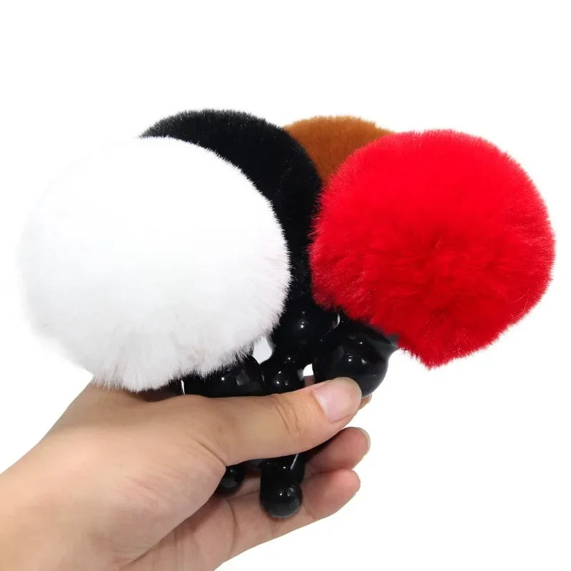 Silicone Anal Plug Plush Rabbit Tail Sex Toy