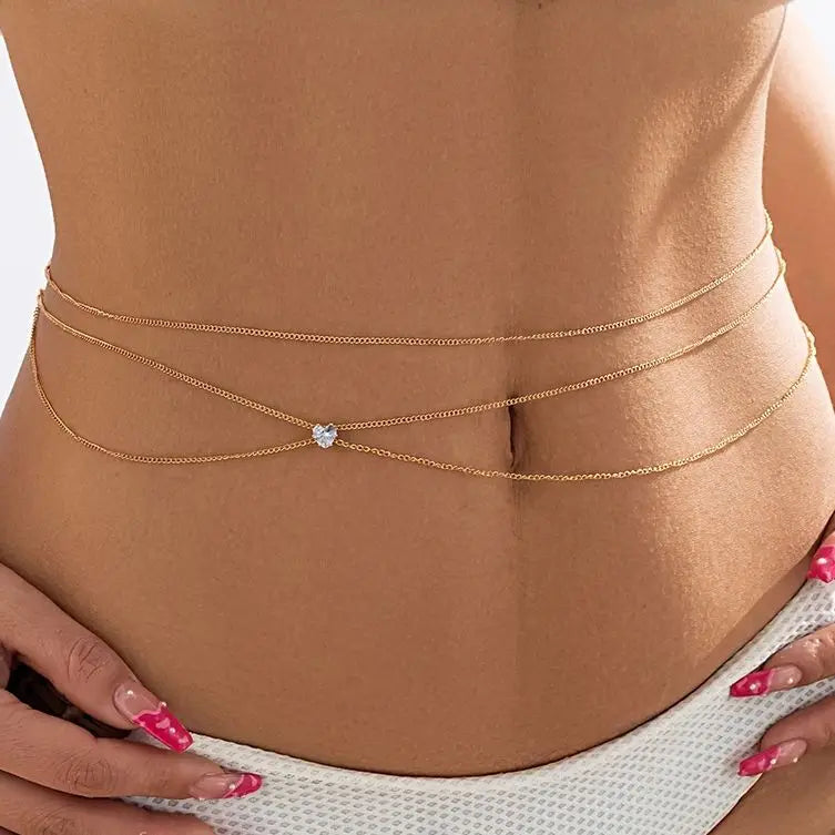 New Yorker - Multilayer Rhinestone Belly Belt Waist Chain